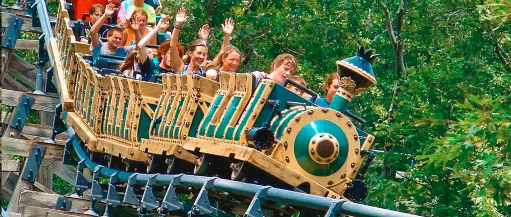 kids-train-roller-coaster Group laughing in a pool